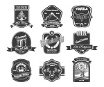 10 Black and white label vector